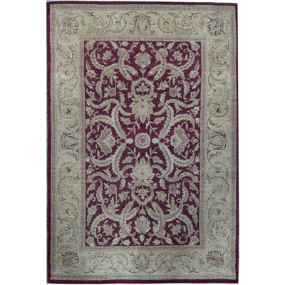 Tapis rouge et or de haute qualité noué à la main Sultanabad