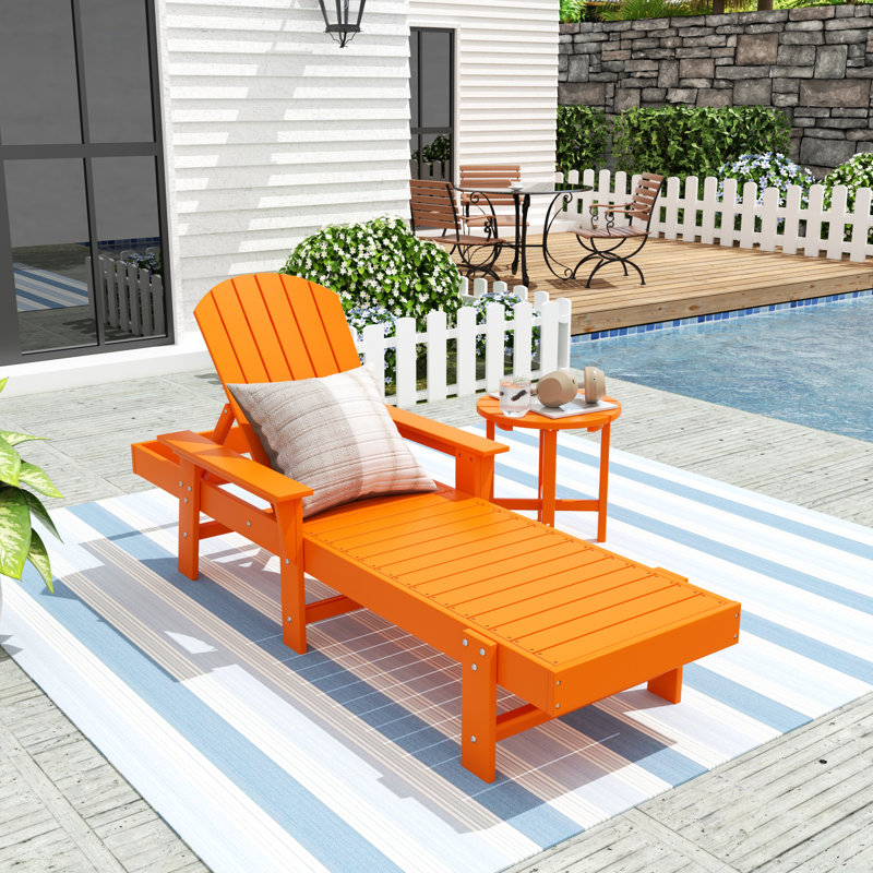 Chaise longue inclinable longue Altura 77,6 po, Orange