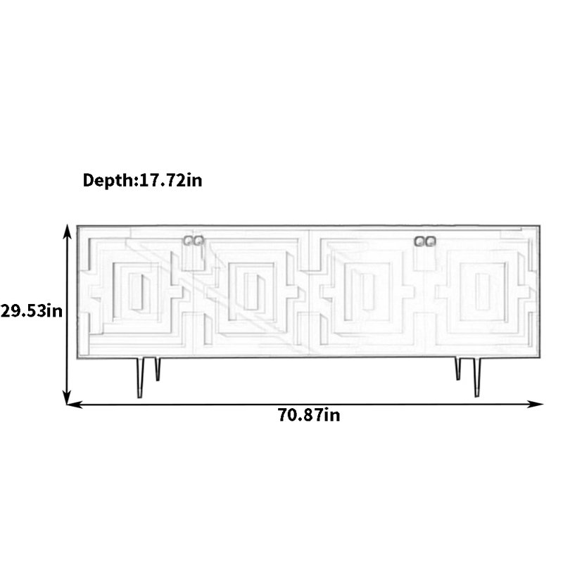 Janorris, H 29,53 po x l 70,87 po x P 17,72 po
