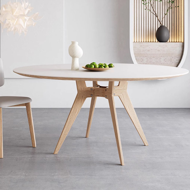 Nasteha Round Solid Wood Base Dining Table, 29.53"H x 59.06"L x 59.06"D
