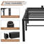 Cadre de lit double de 24 pouces de hauteur avec espace de rangement, sommier robuste et robuste, assemblage facile, aucun sommier tapissier requis, noir-125444155
