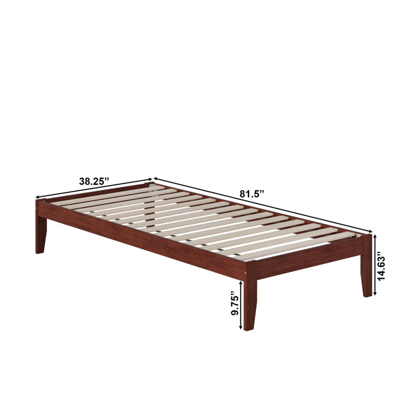 Lit plateforme standard Javaunte, Noyer, Simple TG