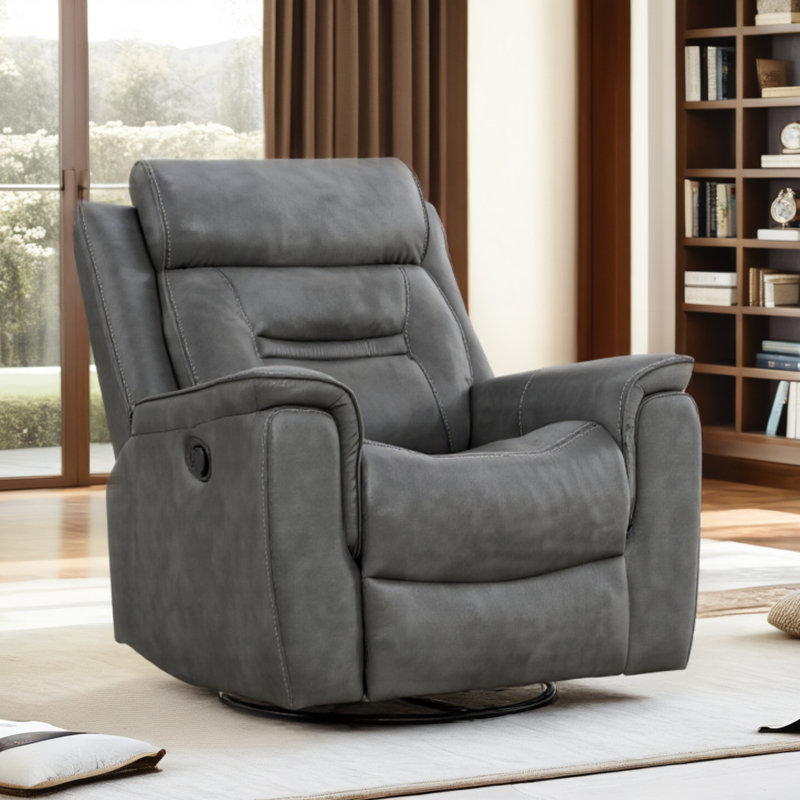 Fauteuil inclinable en similicuir Puspha, Similicuir gris
