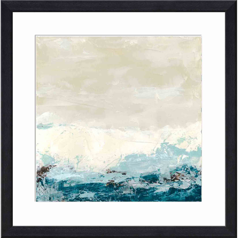 «Coastal C Courants II» par June Erica Vess - peinture encadrée, Noir, H 12 po x l 12 po