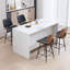 Tabouret de comptoir de 26 po en similicuir moderne avec dossier pour îlot de cuisine, bar personnel-846664685-857852142