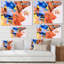 Abstrait abstrait orange et bleu II - art mural moderne sur toile-914360993-914361020
