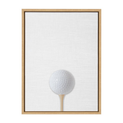 Golf Ball Portrait Color by Designovation Framed Canvas Wall Art Print