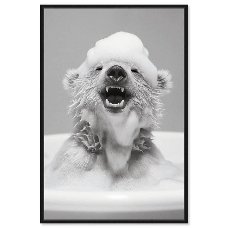 Art, art de la salle de bain, Cadre flottant noir, H 16 po x l 11 po