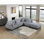 Ensemble modulaire 5 pièces 5 pièces Modular Velours côtelé gris 2X Fauteuils sans accoudoirs 2X Sièges d'angle 1X Repose-pieds Coussins Mobilier de salon