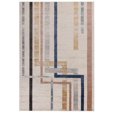 Deran Grid Cream/Multi Area Rug