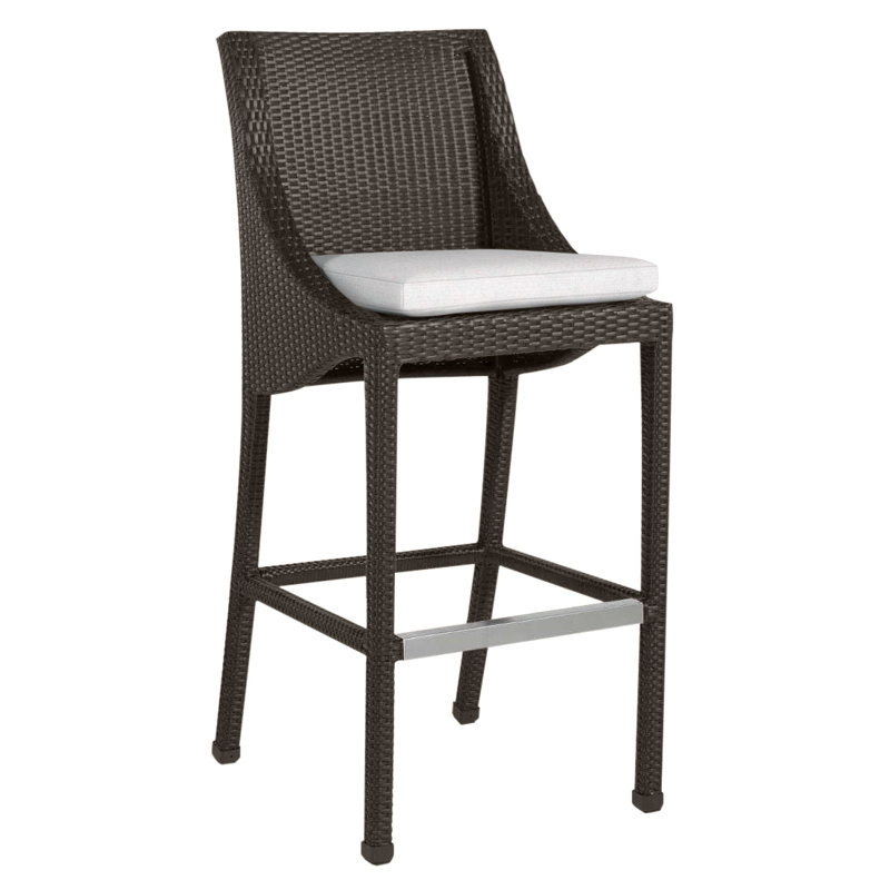 Tabouret de bar 30 po Athena, Noyer noir, Pas de soudure, Sunbrella® ‑ lin neige