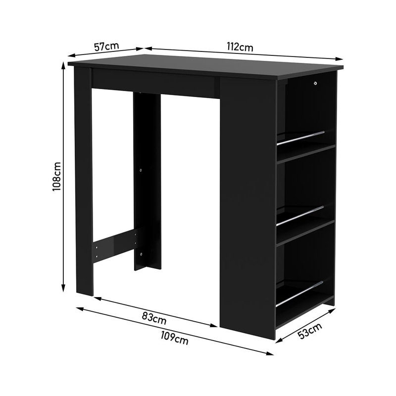 Bar Table With Open Shelves