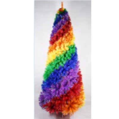 Arbre de Noël artificiel à rayures diagonales