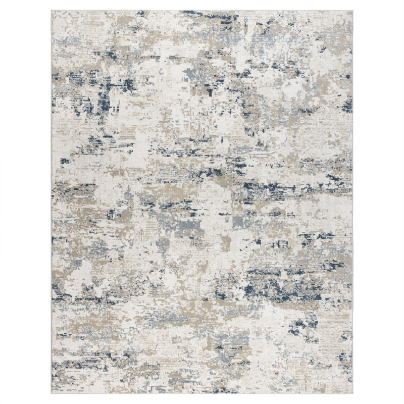 Gertmenian Ethan Tiges Polyester/Polypropylene Beige Modern Abstract Area Rug, Rectangle 8'9" x 13'1"