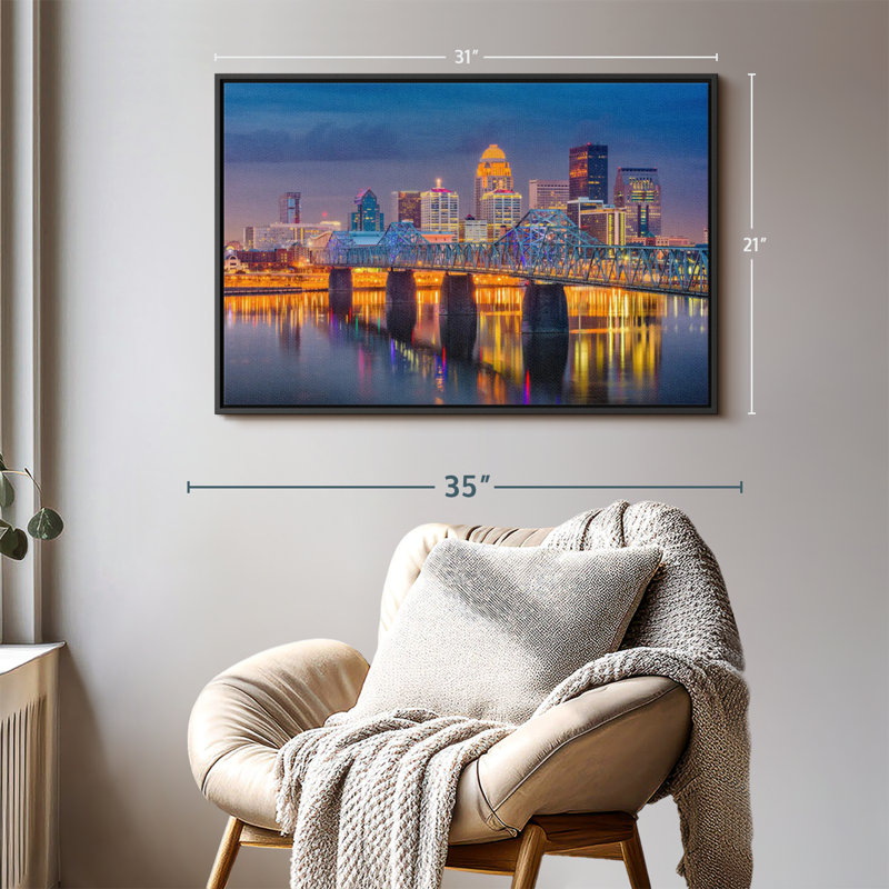 «Louisville Night Skyline Wall Art», H 21 po x l 31 po