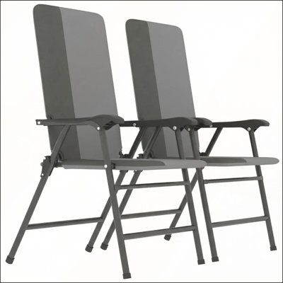 Ensemble de 2 chaises de patio pliantes à haut dossier, rembourrées pour le confort, idéales pour la détente en plein air et un rangement facile