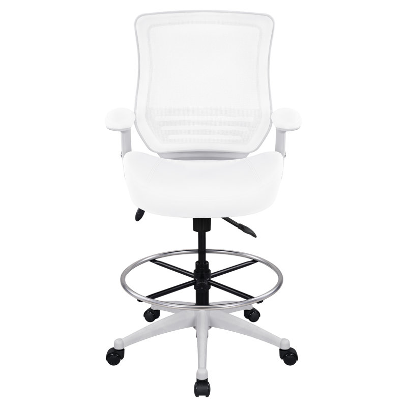 Oeds Mesh Ergonomic Drafting Tall Office Chair for Standing Desk 400lbs, White/Black, White