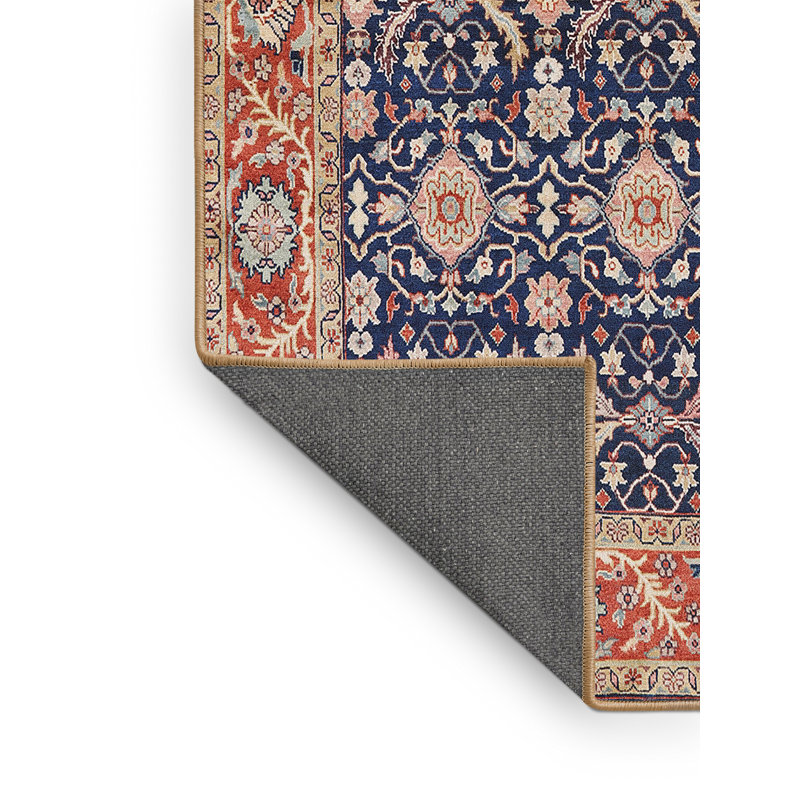 Tapis oriental brun / bleu marine, Rectangle 6 pi x 9 pi