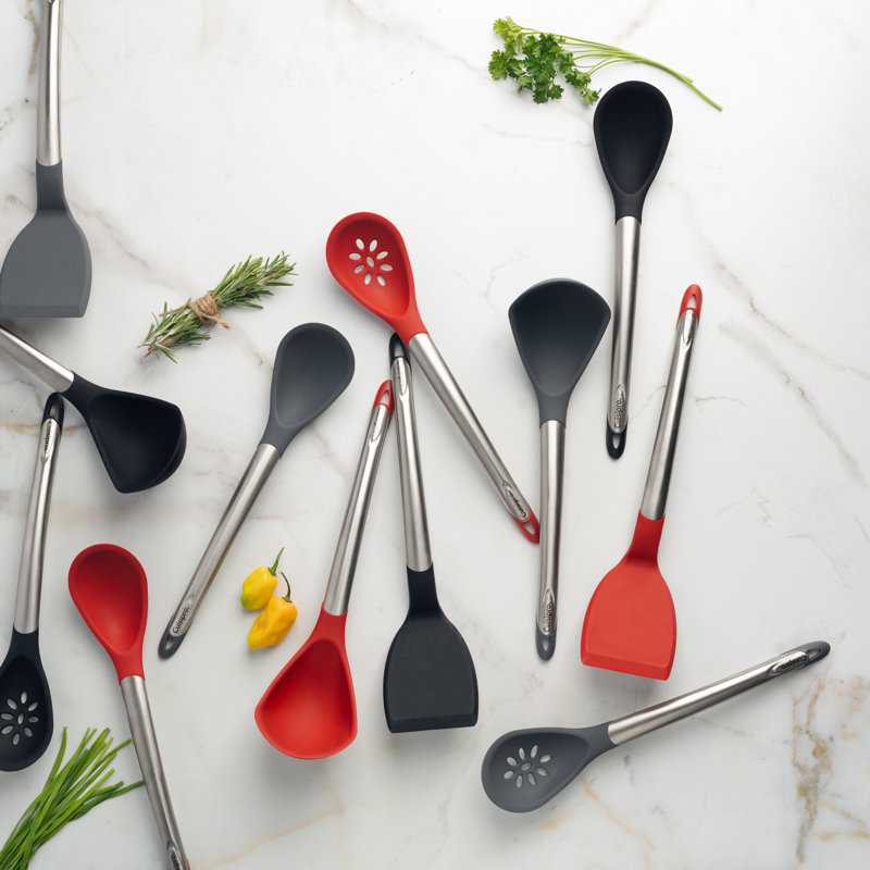 Cuisipro Silicone Spoon, Heat and Stain Resistant, Dishwasher Safe, 30.5cm, Black