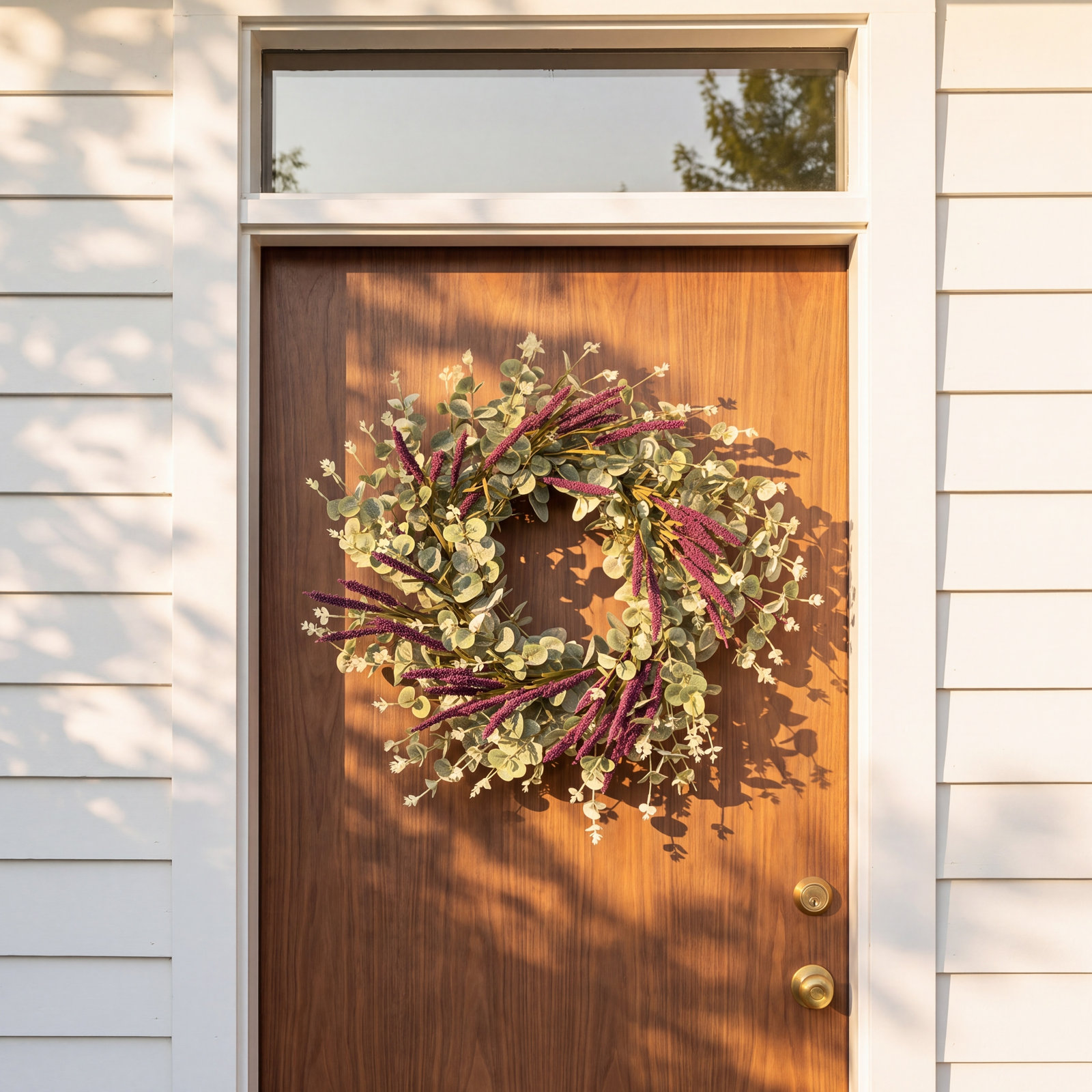 Nisswa 26" Every Day Eucalyptus Berry Front Door Wreath, Purple/Green