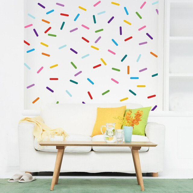 Adhésif décoratif confettis arc-en-ciel