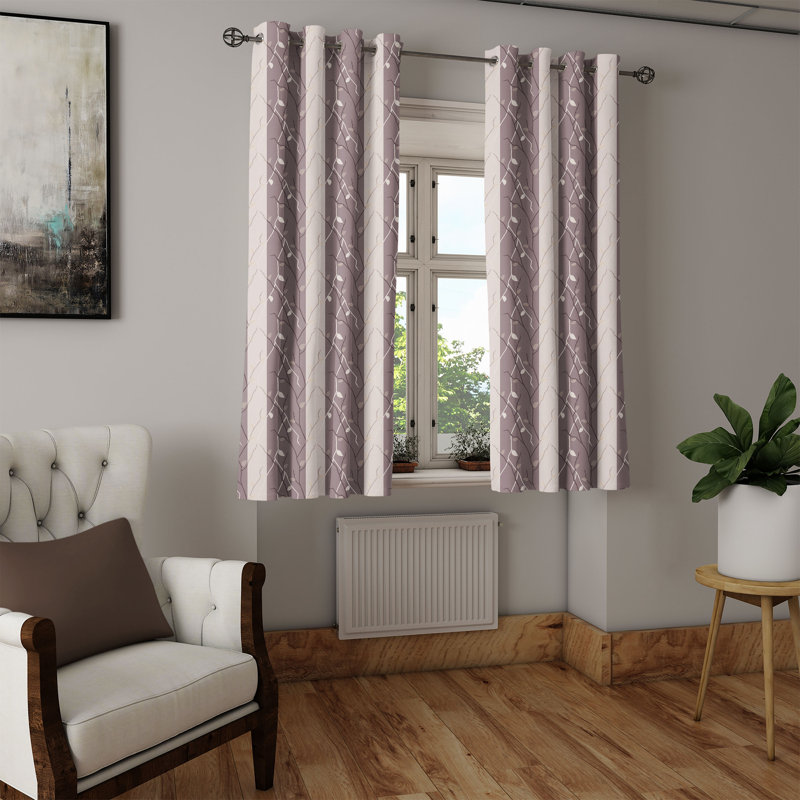 Red Barrel Studio®, rideau décoratif à 2 panneaux avec œillets, 50 po, rose séché taupe chaud, L 50 po x L 108 po