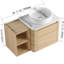 Meuble-lavabo mural 36 po avec lavabo d'art en céramique, tablettes de rangement, porte à fermeture en douceur, contreplaqué. Dalle de pierre blanche, installation facile, grande capacité de conception moderne, utilisation silencieuse, qualité