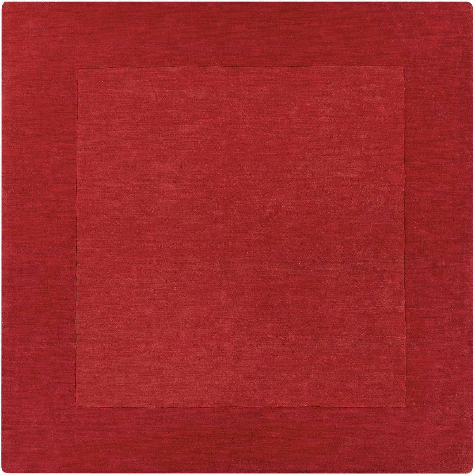 Dolma Red Scarlet Hand-Loomed Wool Rug, Square 6'