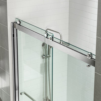 56-60X62" Double Sliding Tub Door with 3/8" Thickened Upgrade Tempered Glass | Stainless Steel Hardware | Safe, Explosion-Resistant, Clear & Stylish, Sturdy & Durable 