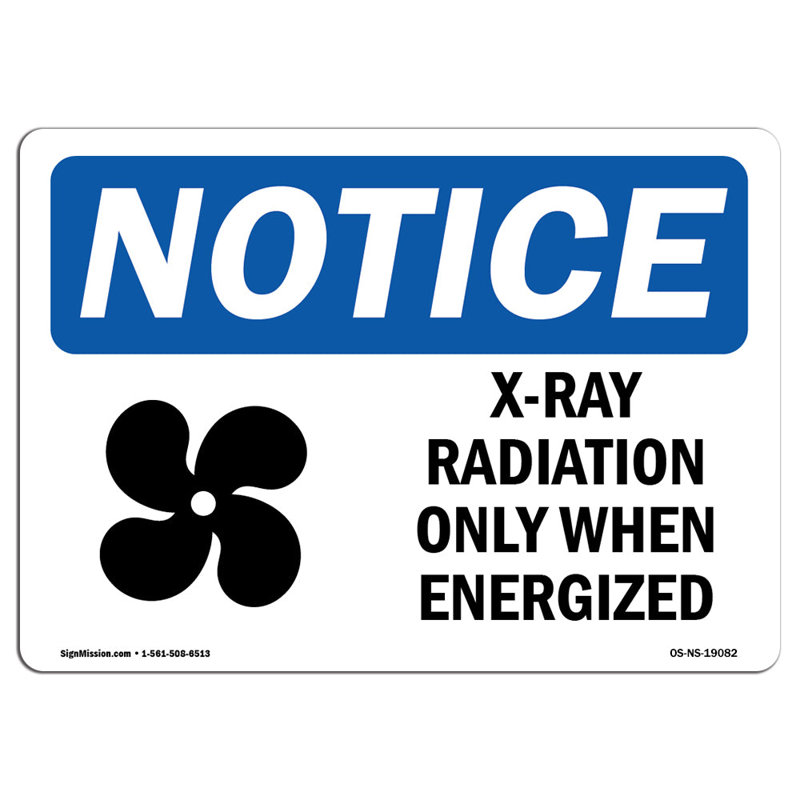 Rayonnement X seulement lorsqu'il est sous tension avec symbole