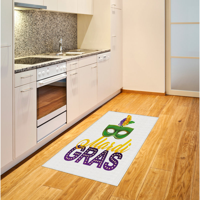 Mardi Gras High Density Long Fiber Poly Threads Decorative Area Rug Carpet, Rectangle 4' x 5'8"