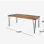 Ensemble de salle à manger 7 pièces pour 6 personnes, table rectangulaire avec plateau et chaises en bois d'acacia, grand ensemble de meubles modernes de 72 po pour patio, terrasse, cour arrière, porche, teck et brun clair