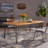 Vikesha Acacia Solid Wood Top Metal Base Dining Table