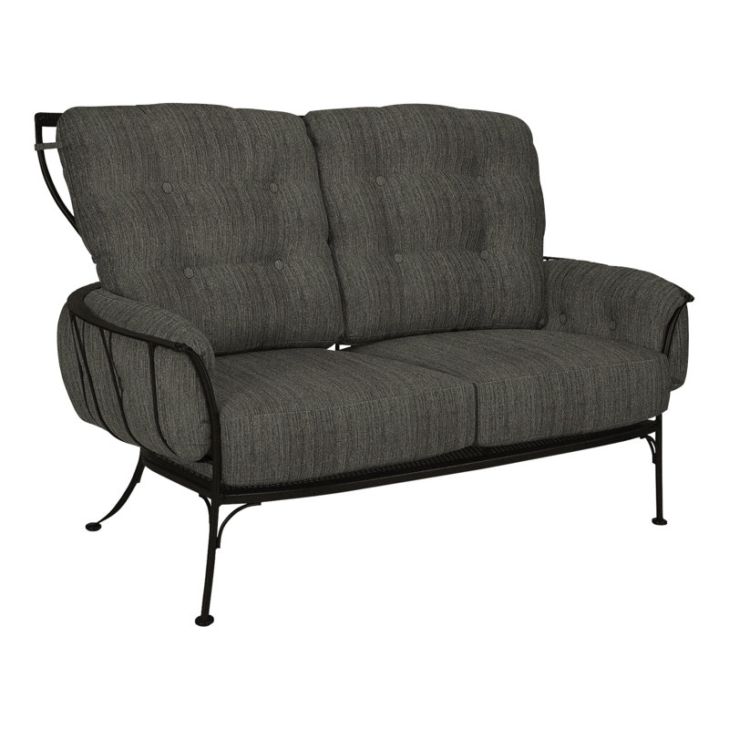 Monterra Outdoor 2 - Seat Loveseat, Carbon Black, Alcazar Redwood