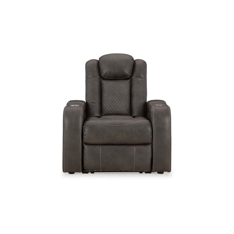 Fauteuil inclinable électrique Fynne, port USB, similicuir, Gris ombre
