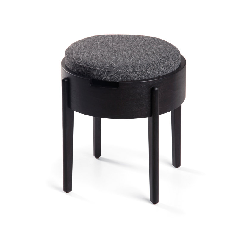 Eti Round Pouf, Transparent Black