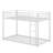 Twin Over Twin Metal Low Bunk Bed With Ladder And Full-Length Guardrails-965049661