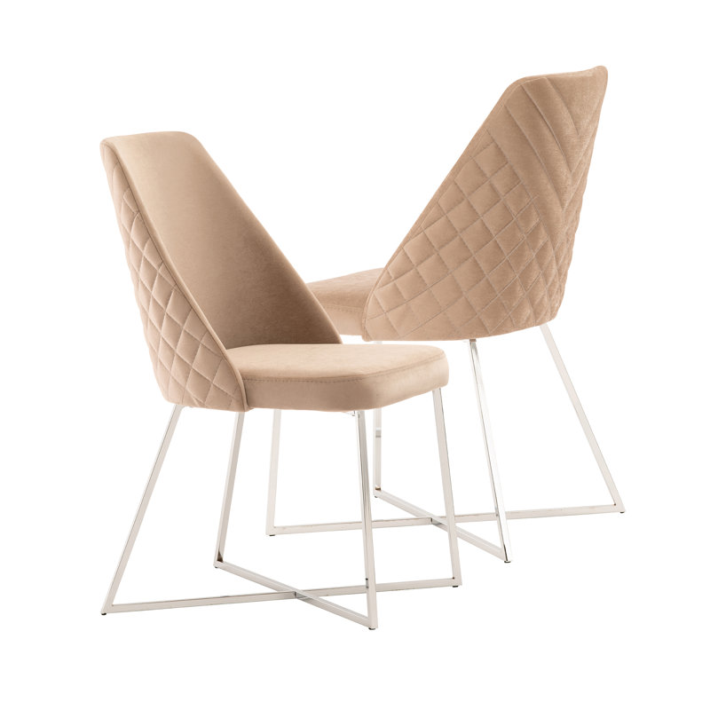 Saana 49cm H Velvet Upholstered Side Chair, Mink