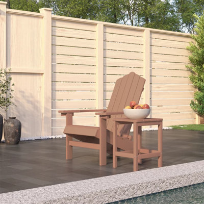 House of Hampton Garden Adirondack Chair With Table HDPE Brown