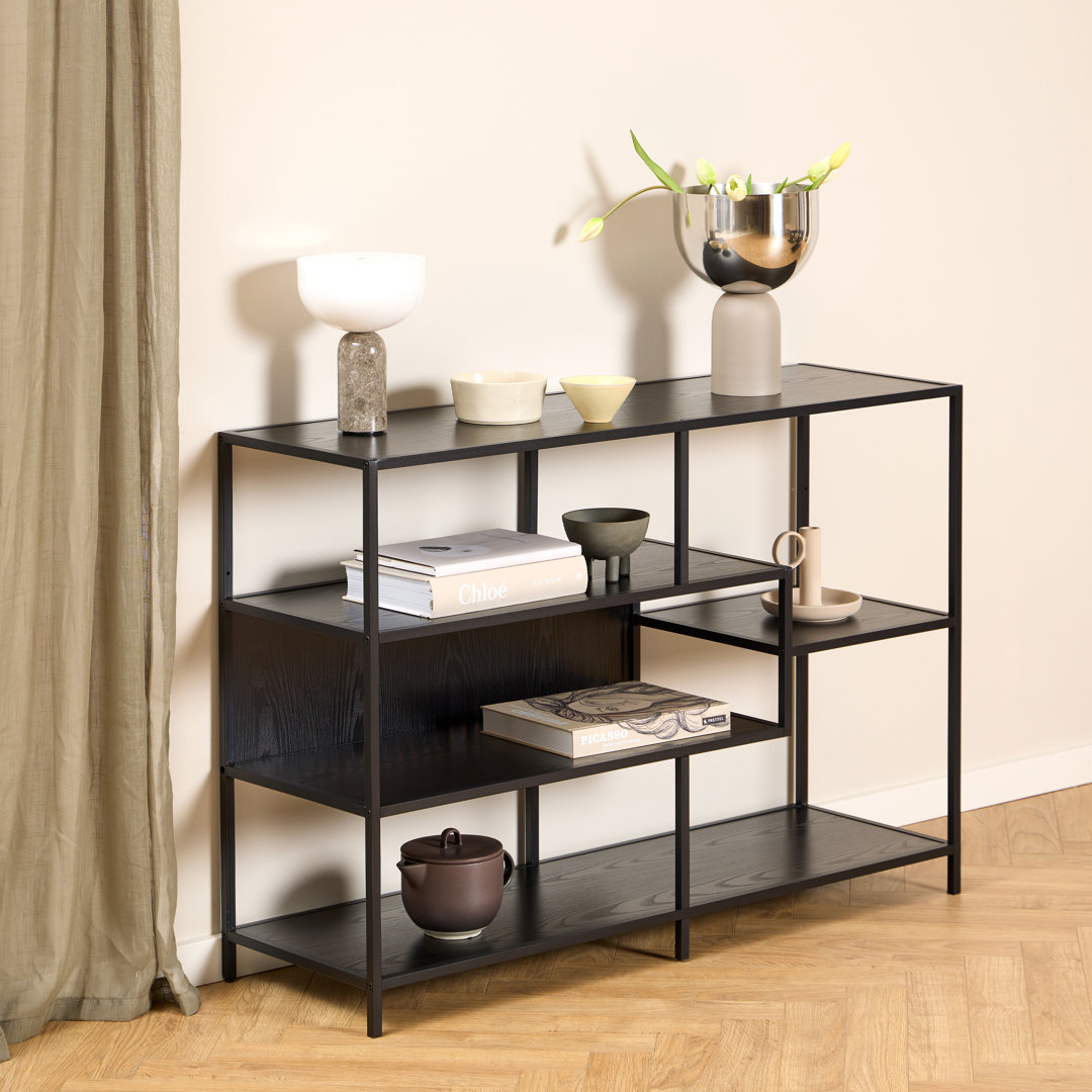 Seaford 78cm H x 114cm W Powder Coated Steel Book Cabinet Bookcase