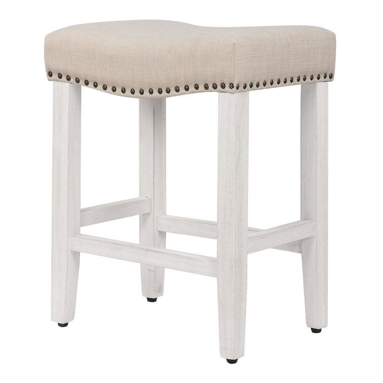 Ileana Upholstered Counter Stool with Solid Wood Frame