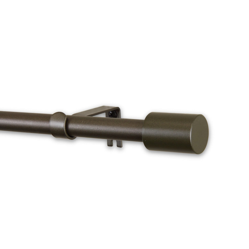 Nora Steel Adjustable Single Curtain Rod, 48", Antique Gold
