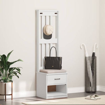 Hall Tree Acacia Wood Look Solid Pine Wood, Engineered Wood Medium by Lark Manor