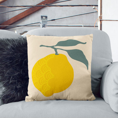 Lemon Fruit Square Throw Cushion