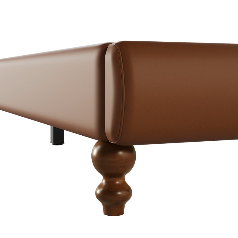 Kaneaki Faux Leather Upholstered Bed, Queen, Coffee