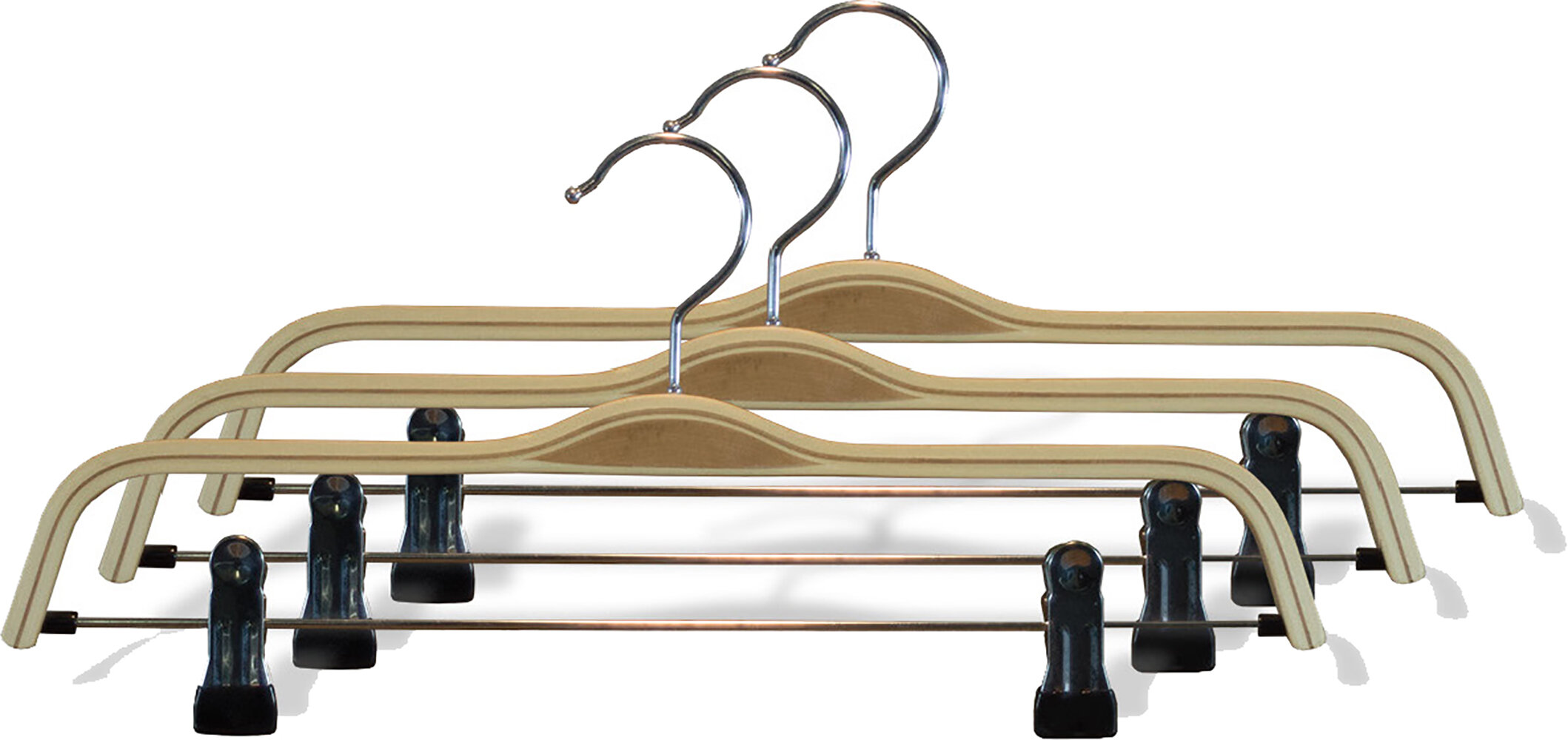 Lanz Plastic Non-Slip Hangers with Clips (Set of 100) Rebrilliant