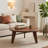 Modern Solid Wood 3 Leg Round Coffee Table Dark Walnut For Living Room&bedroom