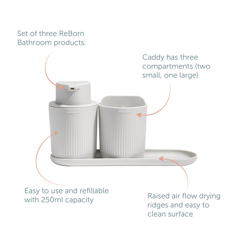 Recycled Bathroom Set - Made in UK, White