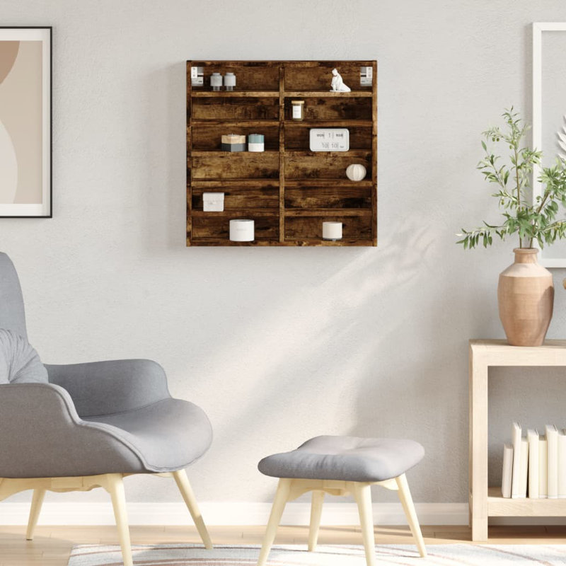 Roenick Floating Shelf, 58cm H x 60cm W x 8.5cm, Smoked Oak