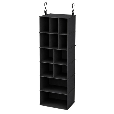 Ensemble de 2 organisateurs de placard suspendus avec séparateurs, 24 compartiments à chaussures suspendus pour placard, garde-robe, véhicule récréatif et porte-vêtements